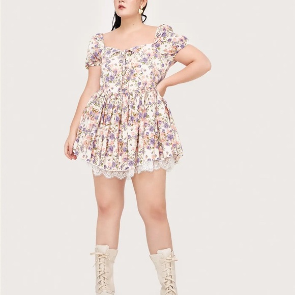 Ruffle floral corset dress cider - Picture 3 of 5